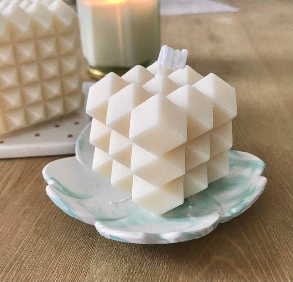 Buy Spike White Cube Sculpted Aroma Candle | Shop Verified Sustainable Candles & Fragrances on Brown Living™
