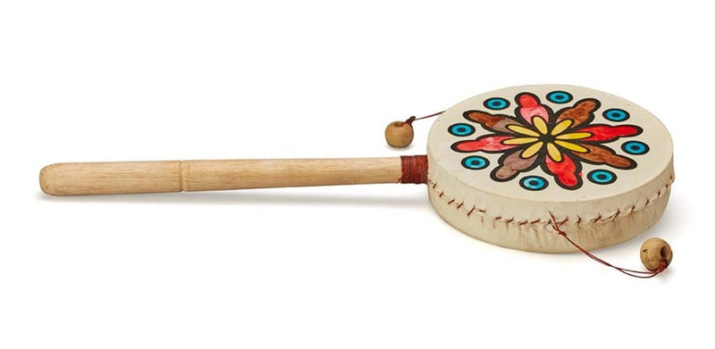 Buy Spin/Twist Drum- Den Den Daiko- Red Brown Flower | Shop Verified Sustainable Products on Brown Living