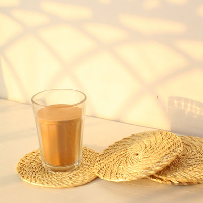 Spiral Sabai Grass Coasters (Set of4) – Table Decor on Brown Living™. SKU: GG0101. Img 3.