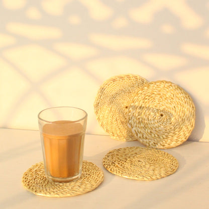 Spiral Sabai Grass Coasters (Set of4) | Verified Sustainable by Brown Living™