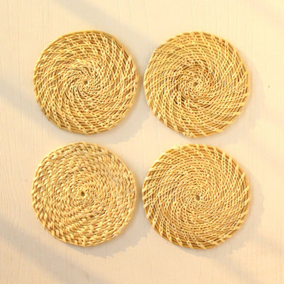 Spiral Sabai Grass Coasters (Set of4) – Table Decor on Brown Living™. SKU: GG0101. Img 2.