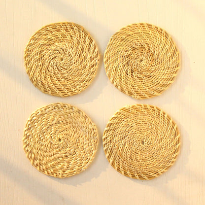 Spiral Sabai Grass Coasters (Set of4) | Verified Sustainable by Brown Living™