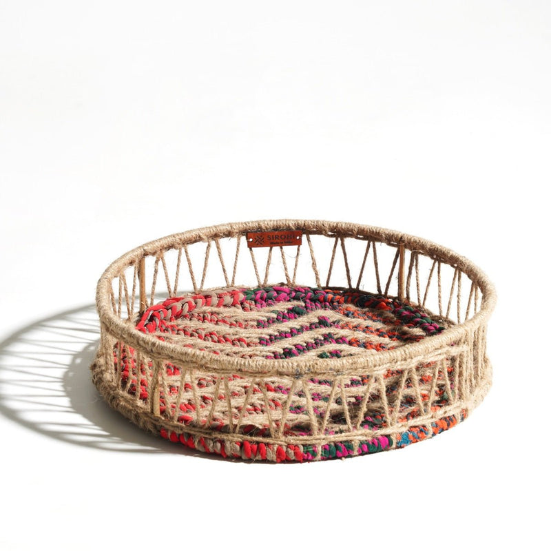 Buy Spiral Upcycled Textile Round Tray | Shop Verified Sustainable Trays & Platters on Brown Living™