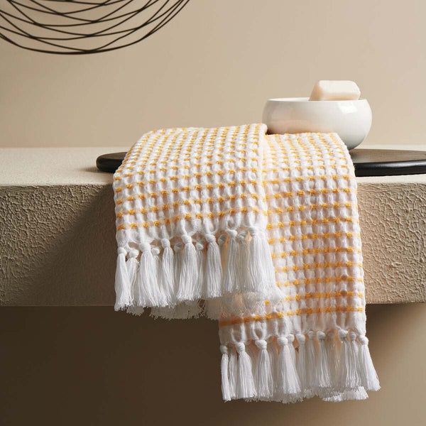 Sprinkle Box Waffle Hand Towel-Melon | Verified Sustainable Bath Linens on Brown Living™