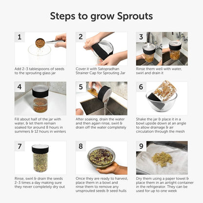 Sprouting Jar DIY Kit - Strainer Cap & Seed Mix Pack | Verified Sustainable by Brown Living™