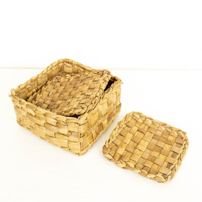 Square Weave Coasters - Set of 6 – Table Decor on Brown Living™. SKU: SC0111. Img 1.