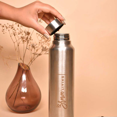 Stainless Steel Bottle | Easy Sip & Leak Proof | 1000ml – Bottles & Sippers on Brown Living™. SKU: BL - 29_BL4683. Img 2.