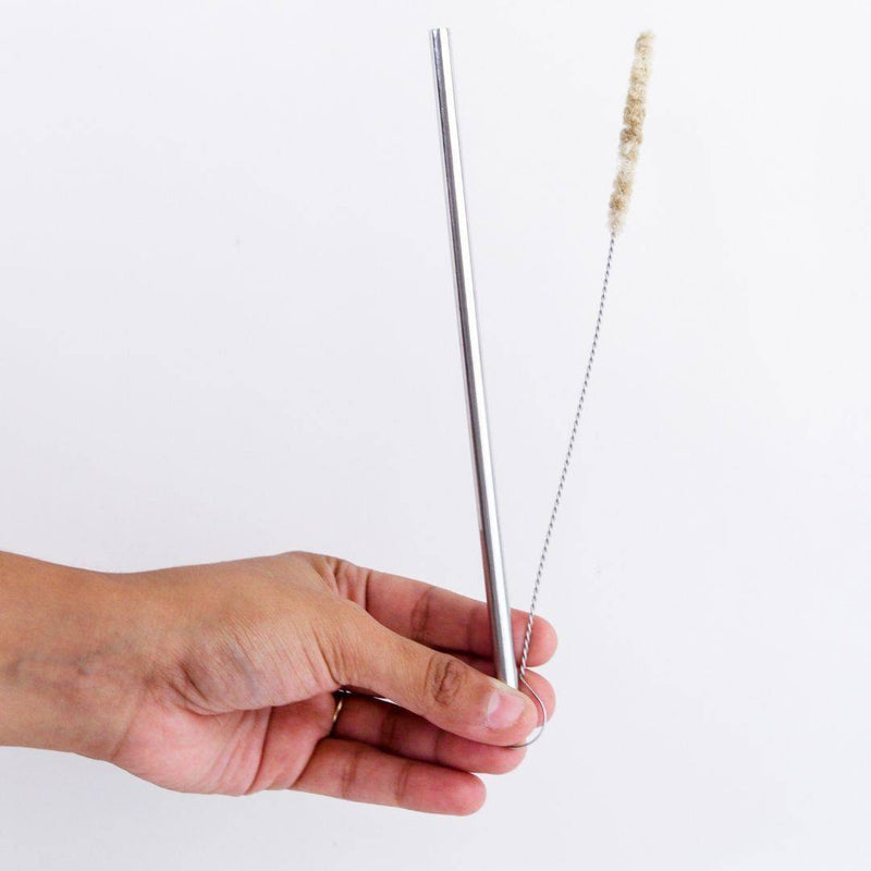 Buy Stainless Steel Straw Straight and Sisal Straw Cleaner - pack of 2 | Shop Verified Sustainable Straw on Brown Living™
