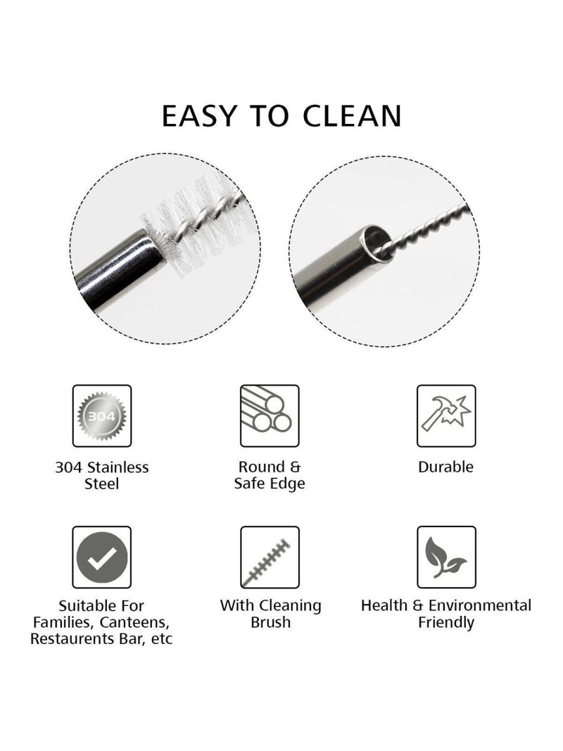 Buy Stainless Steel Straws (4 Straight + 4 Bent + 2 Cleaning Brush) | Shop Verified Sustainable Products on Brown Living