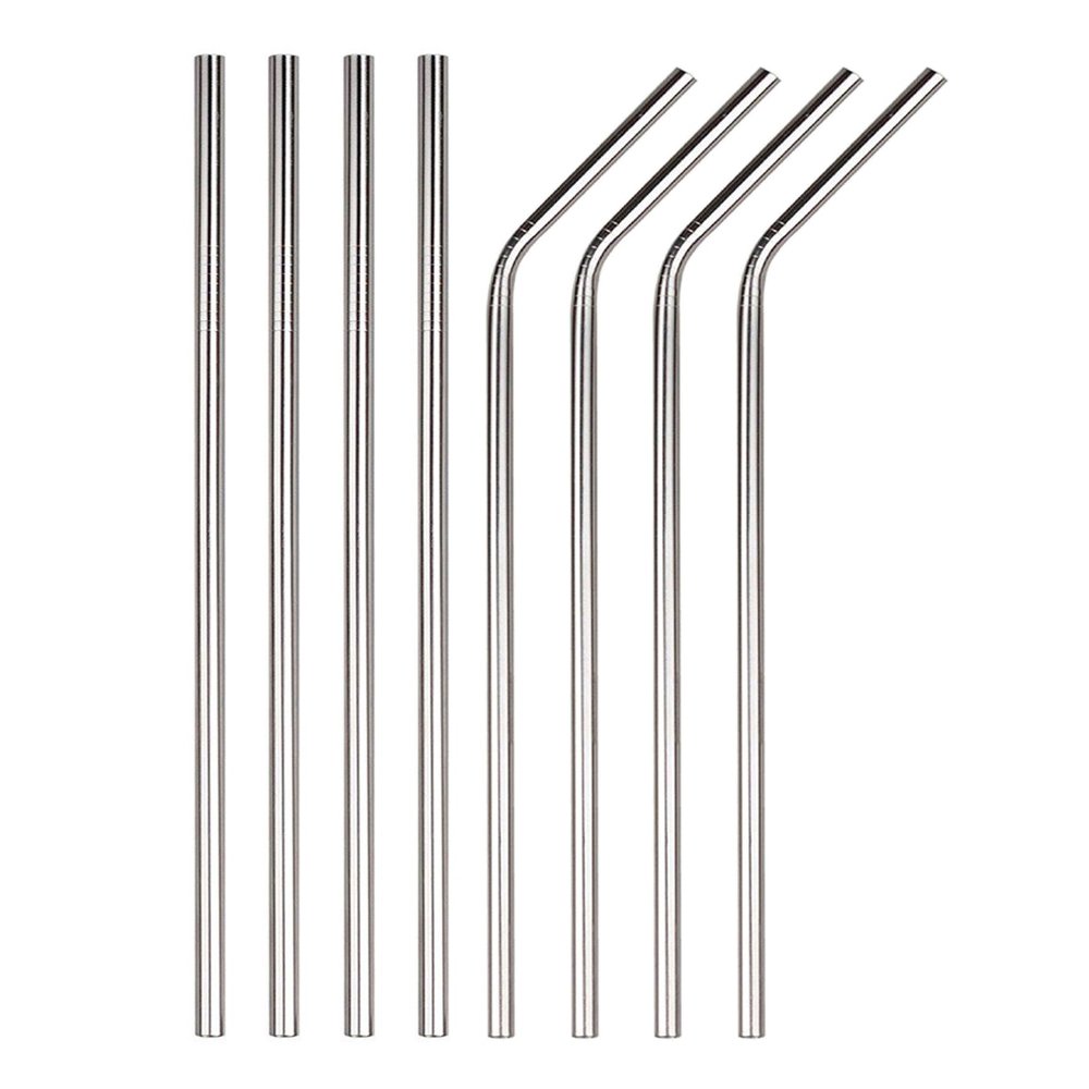 Stainless Steel Straws (4 Straight + 4 Bent) | Verified Sustainable by Brown Living™