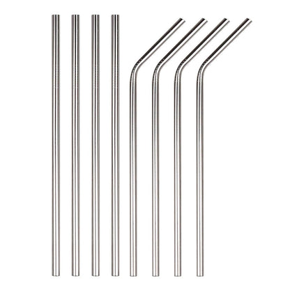 Stainless Steel Straws (4 Straight + 4 Bent) | Verified Sustainable by Brown Living™