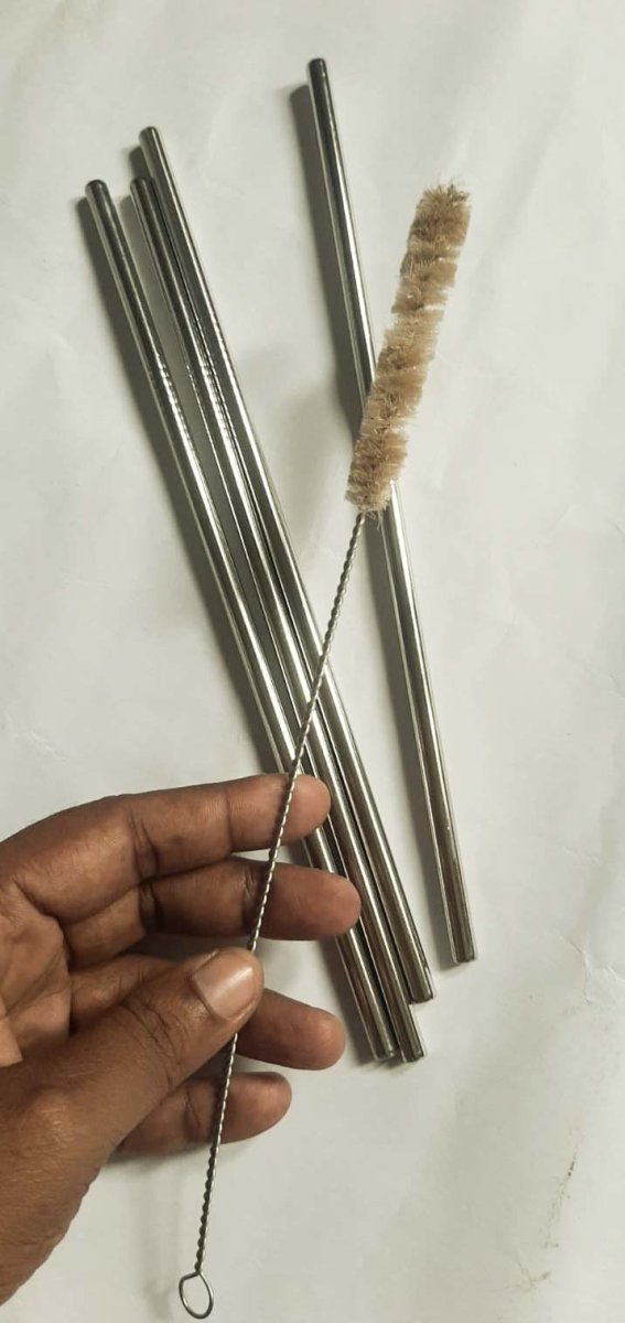 Stainless steel straws - with sisal cleaner | Verified Sustainable by Brown Living™