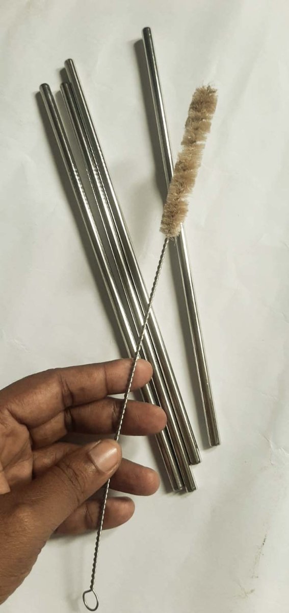 Buy Stainless steel straws - with sisal cleaner | Shop Verified Sustainable Straw on Brown Living™