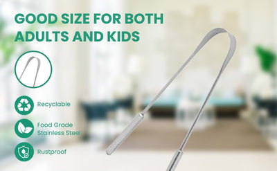 Stainless Steel Tongue Cleaner – Oral Care on Brown Living™. SKU: TET07. Img 6.