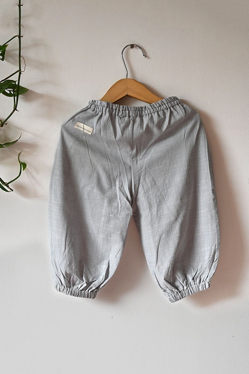 Buy Stargazers' Unisex Roomy Elasticated Pants In Slub Grey | Shop Verified Sustainable Kids Pants on Brown Living™