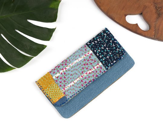 Buy Starry Night' Sashiko Wallet | Shop Verified Sustainable Womens Accessories on Brown Living™