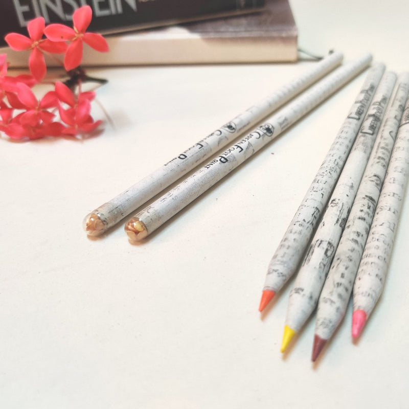 Buy Stationery Gift Kit | Recycled Paper Note Book | Paper Pencils | Seed Colour Pencils | Shop Verified Sustainable Products on Brown Living