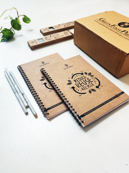 Stationery Gift Kit | Recycled Paper Note Book | Paper Pencils | Seed Colour Pencils | Verified Sustainable by Brown Living™