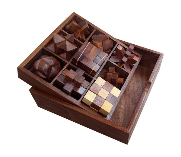 Buy STEM Brain Teaser Puzzle Set - 9 Wooden Mechanical Puzzles | Shop Verified Sustainable Products on Brown Living