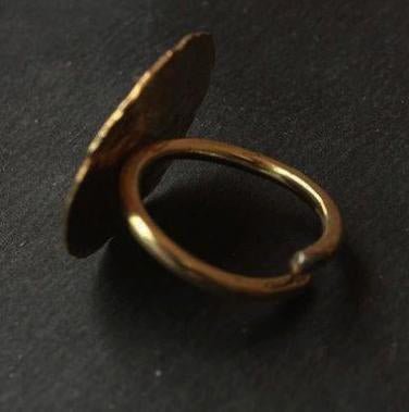 Buy Stippling Round Ring | Brass Jewelry | Shop Verified Sustainable Womens Rings on Brown Living™
