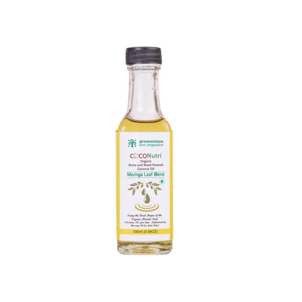 Buy Stone & Wood Pressed Organic Coconut Oil - Moringa Leaf Blend 100ml | Shop Verified Sustainable Face Oil on Brown Living™
