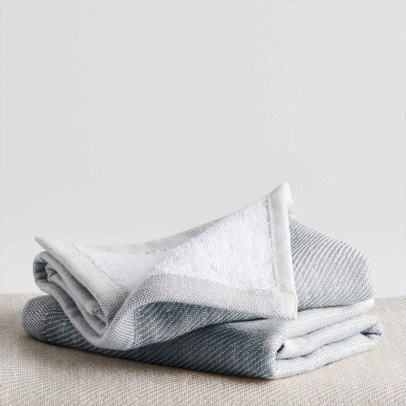 Storm Bamboo Hammam Terry Face Towel | Verified Sustainable Bath Linens on Brown Living™