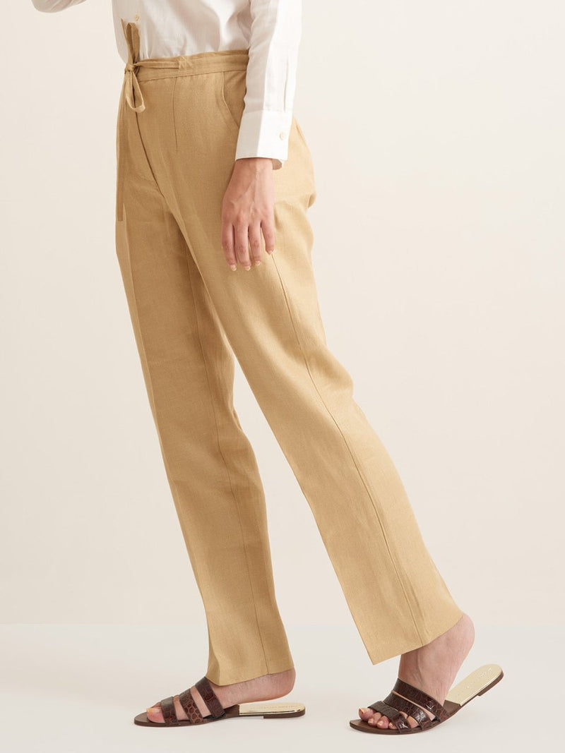 Buy Straight Fit Linen Pants - Twill Weave | Shop Verified Sustainable Products on Brown Living