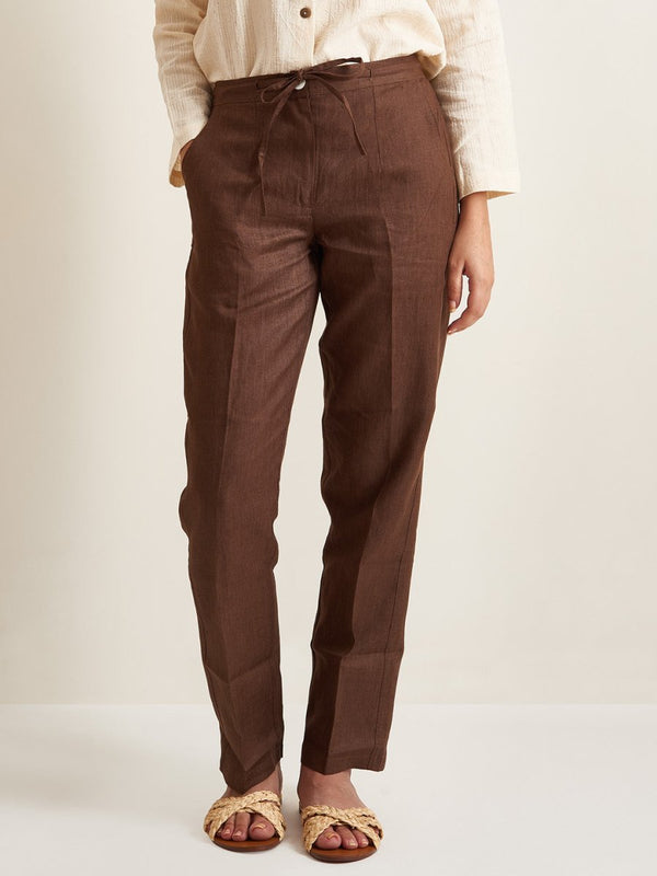 Buy Straight Fit Linen Pants - Twill Weave | Shop Verified Sustainable Products on Brown Living
