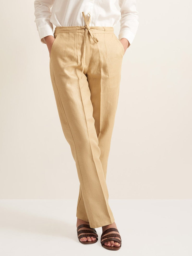 Buy Straight Fit Linen Pants - Twill Weave | Shop Verified Sustainable Womens Pants on Brown Living™