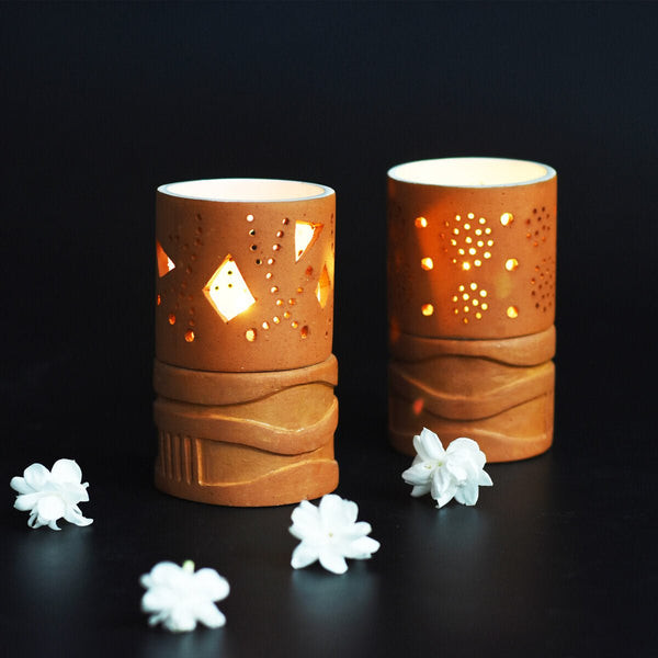 Buy Straw 0.3 Candle Holders with Free Soywax Tealights | Shop Verified Sustainable Candles & Fragrances on Brown Living™