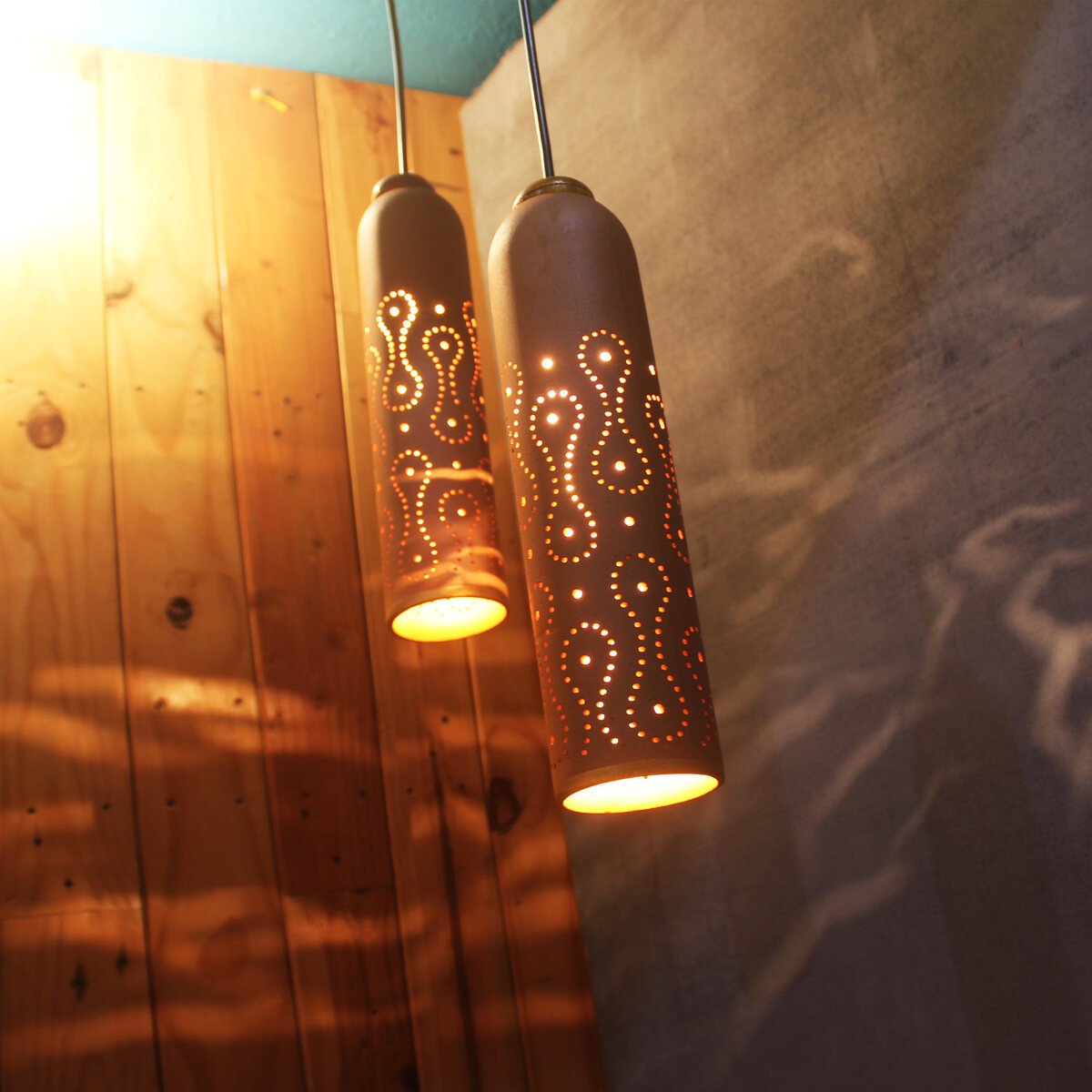 STRAW 2 Handmade Terracotta Ceiling Light, BEANS Design | Verified Sustainable by Brown Living™