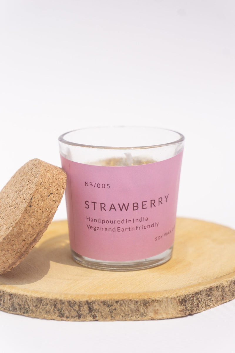 Strawberry Fragrance Glass Jar Candles | Verified Sustainable Candles & Fragrances on Brown Living™