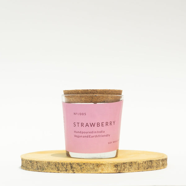 Strawberry Fragrance Glass Jar Candles | Verified Sustainable Candles & Fragrances on Brown Living™
