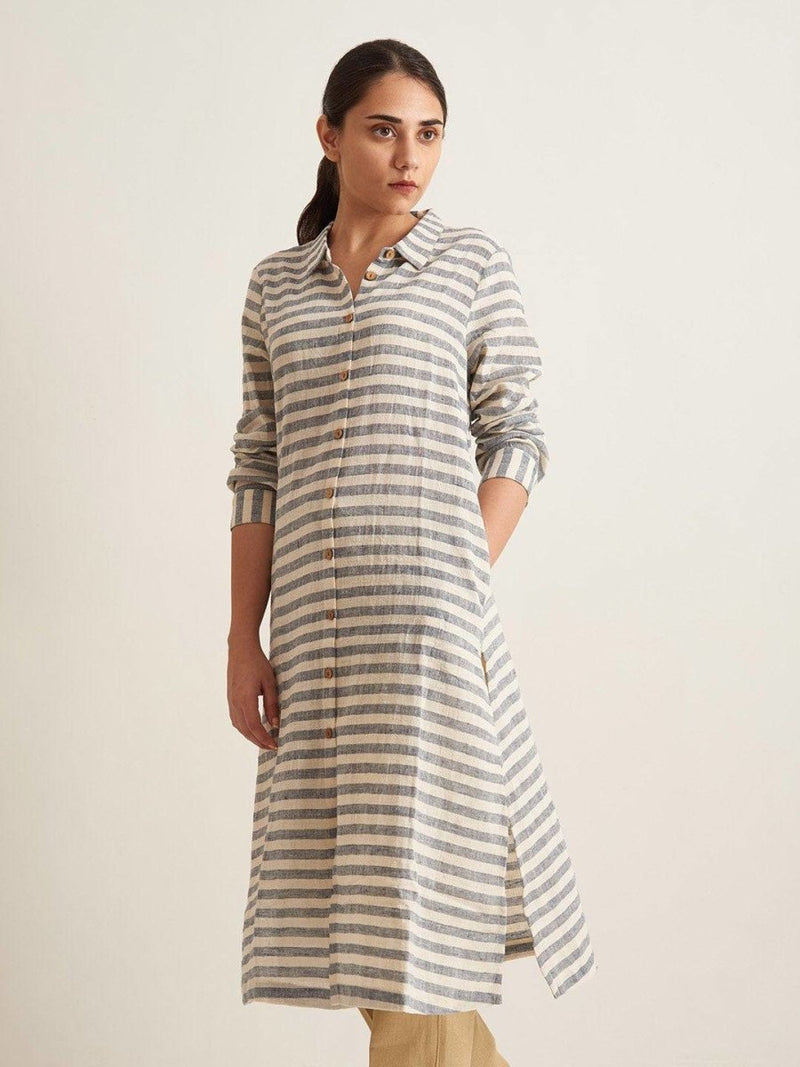 Buy Striped Shirt Tunic | Shop Verified Sustainable Womens Tunic on Brown Living™