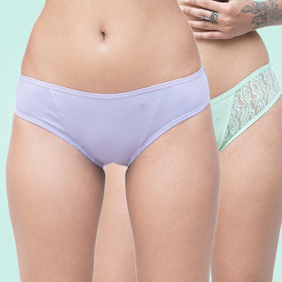 Stylish Everyday Organic Cotton Undies Bikini (Set of 2) – Womens Underwear on Brown Living™. SKU: RegularBikiniXS496. Img 1.