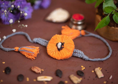 Subah - Eco - friendly Plantable Rakhi embedded with seeds – Rakhi on Brown Living™. SKU: 172 - 08477 - 21FO - 08. Img 1.