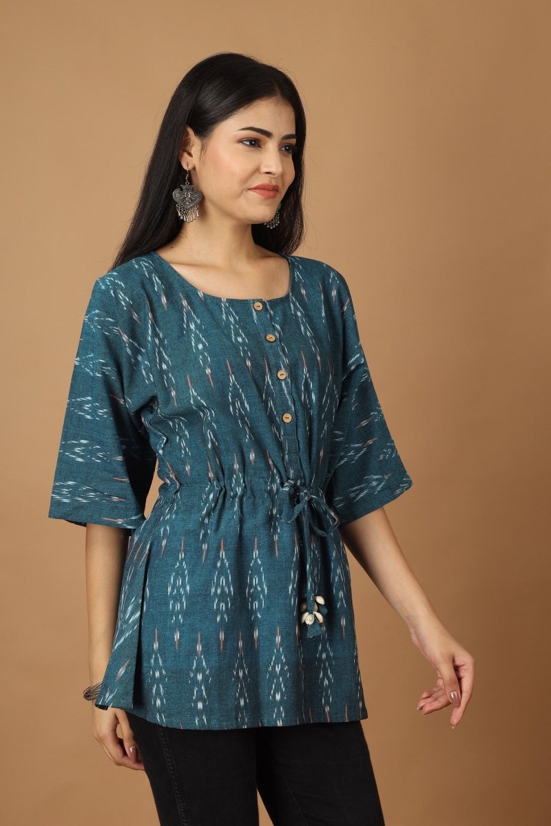 Subah Ikat Kaftan Cotton Top | Verified Sustainable by Brown Living™