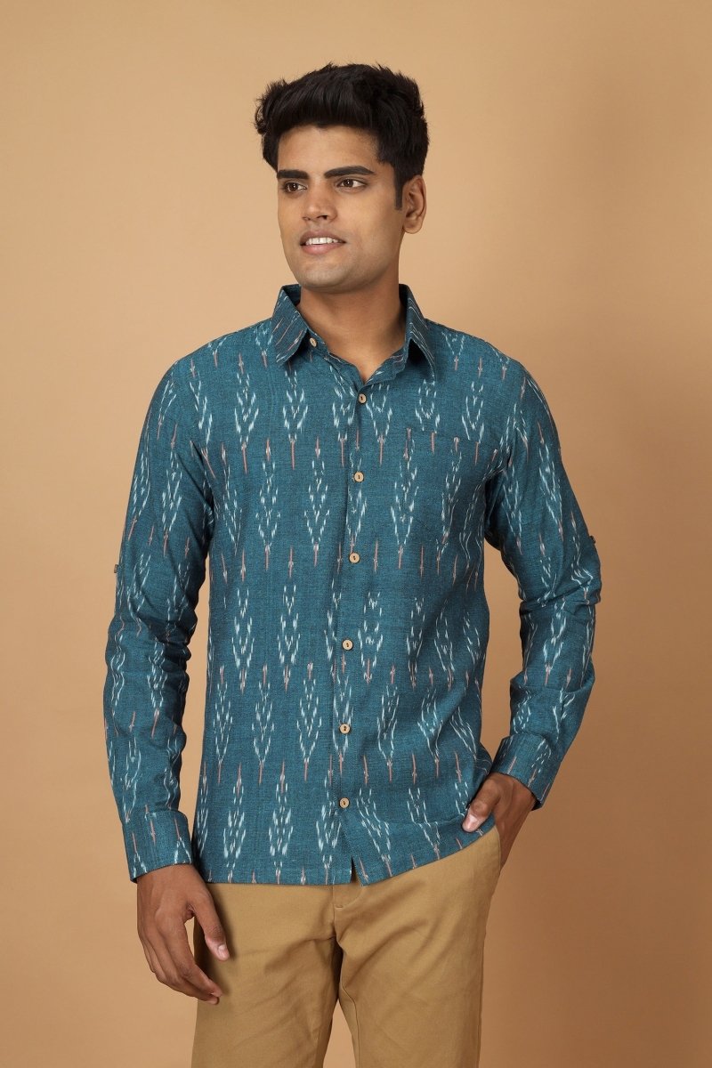 Subah Ikat Mens Cotton Shirt | Verified Sustainable by Brown Living™