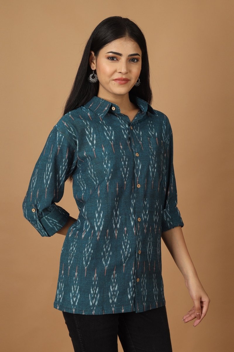 Subah Ikat Womens Cotton Shirt | Verified Sustainable by Brown Living™