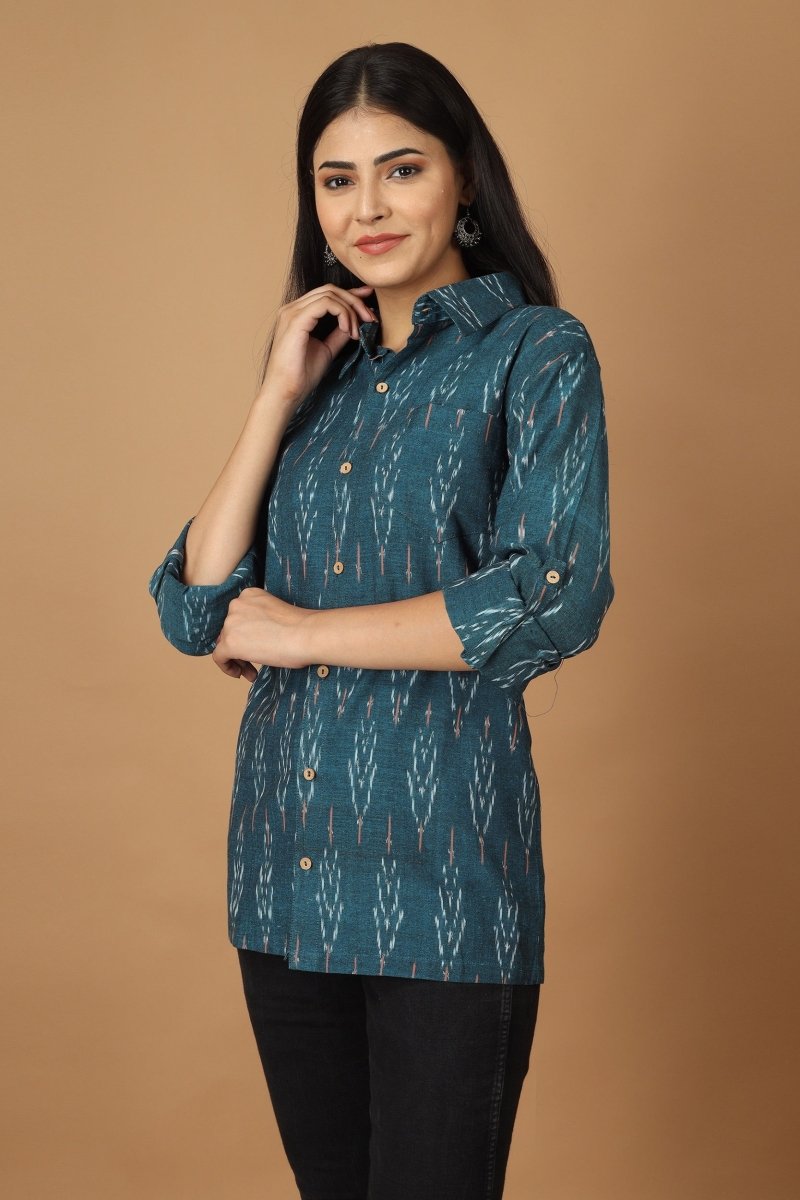 Subah Ikat Womens Cotton Shirt | Verified Sustainable by Brown Living™