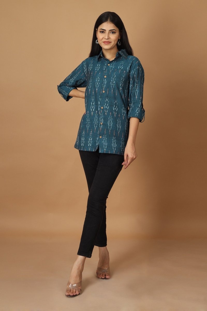 Subah Ikat Womens Cotton Shirt | Verified Sustainable by Brown Living™