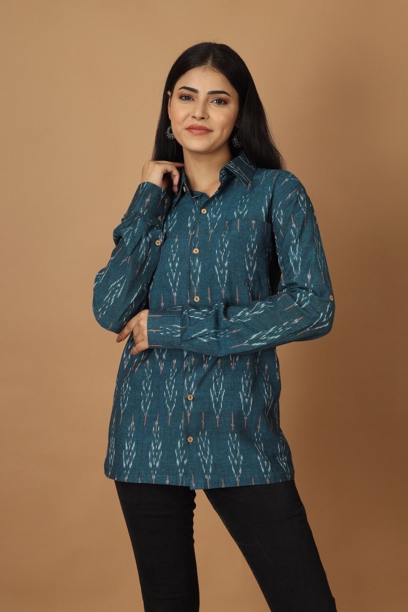 Subah Ikat Womens Cotton Shirt | Verified Sustainable by Brown Living™