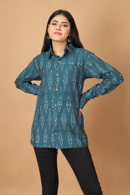 Subah Ikat Womens Cotton Shirt | Verified Sustainable by Brown Living™