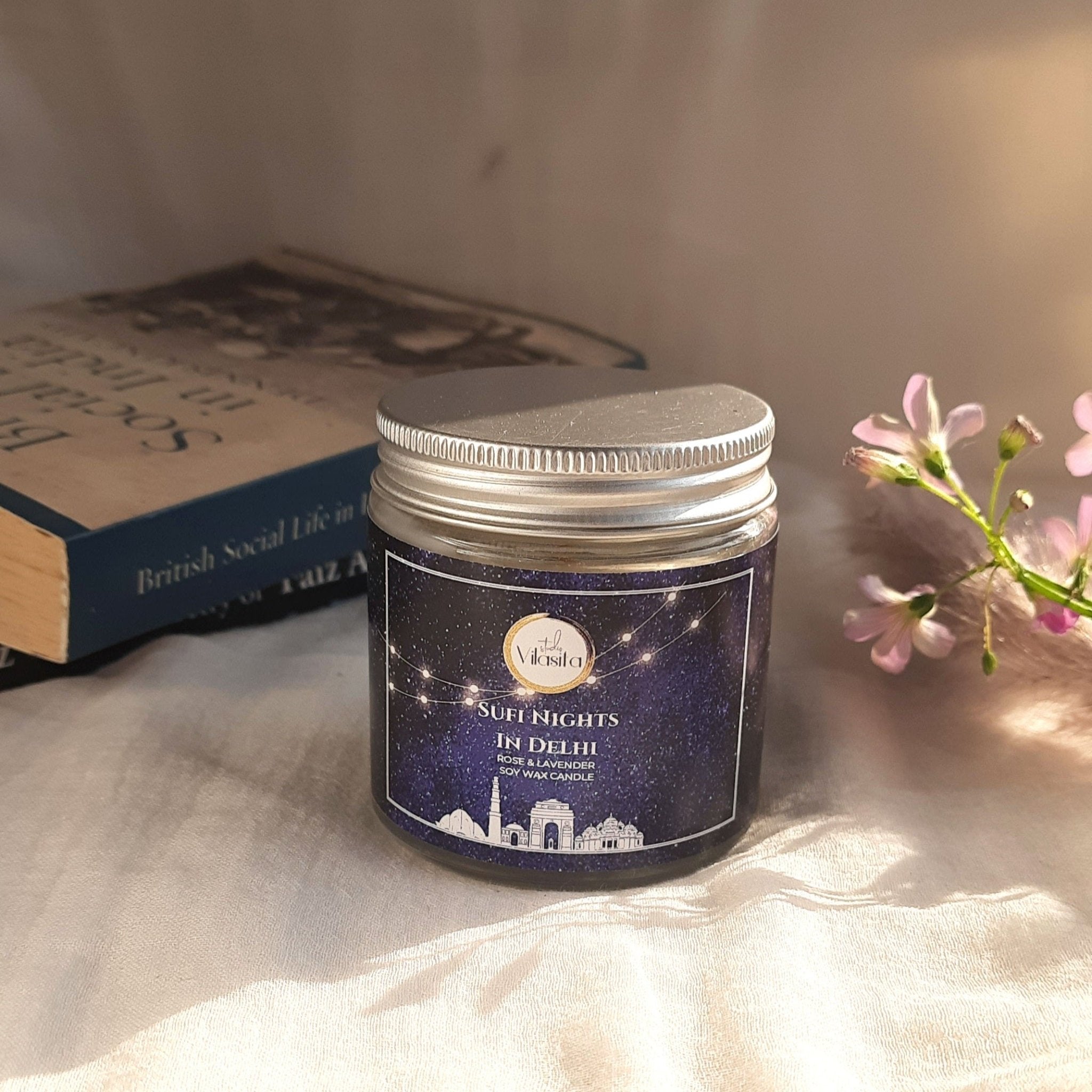 Sufi Nights in Delhi Soy Wax Rose and lavender Candle | Verified Sustainable by Brown Living™