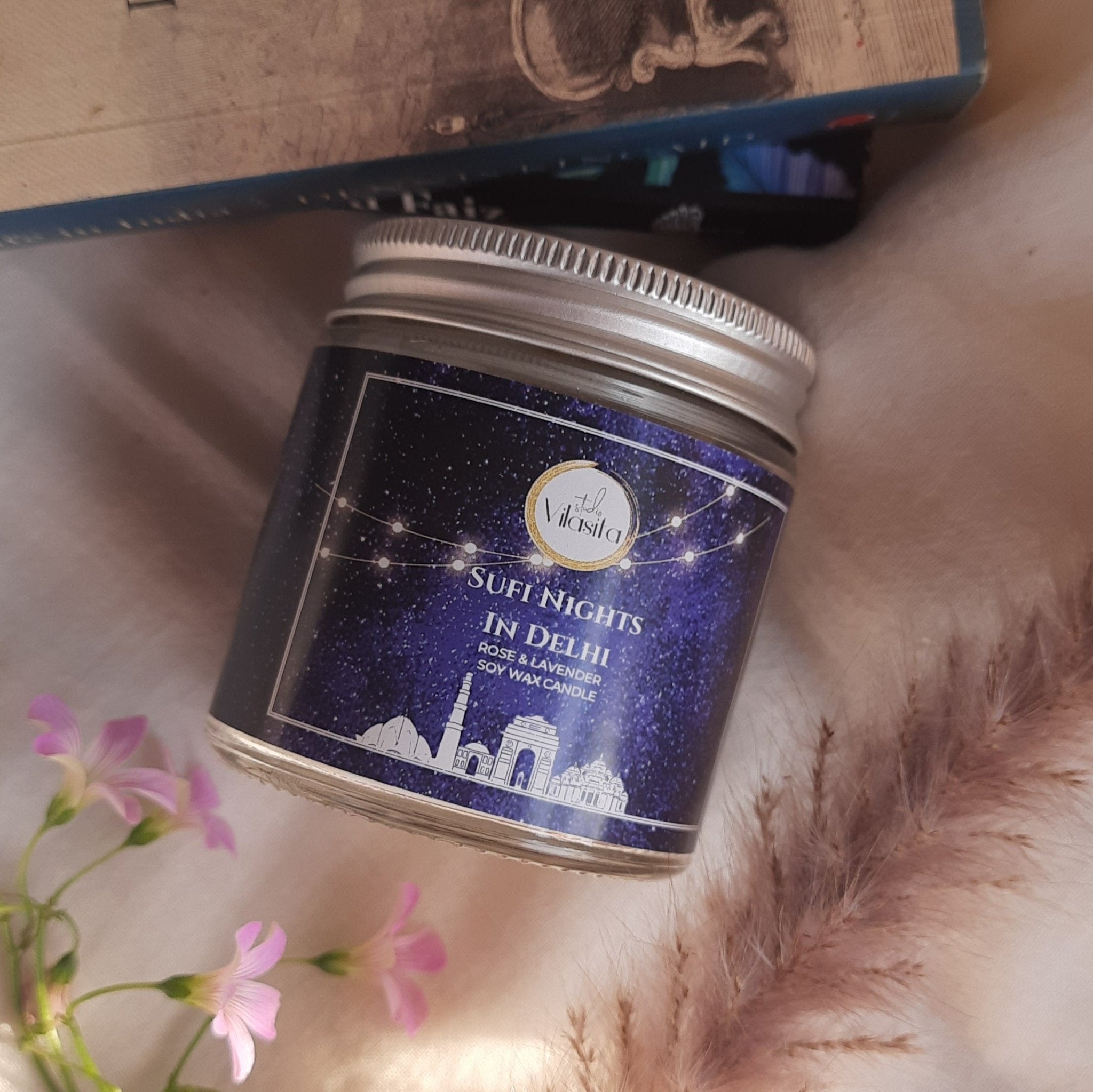 Sufi Nights in Delhi Soy Wax Rose and lavender Candle | Verified Sustainable by Brown Living™