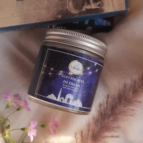 Sufi Nights in Delhi Soy Wax Rose and lavender Candle | Verified Sustainable Candles & Fragrances on Brown Living™