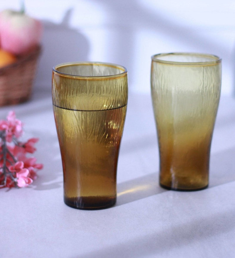 Buy Summer Breeze - Water tumblers -Amber - Set of 2 | Shop Verified Sustainable Glasses & Tumblers on Brown Living™