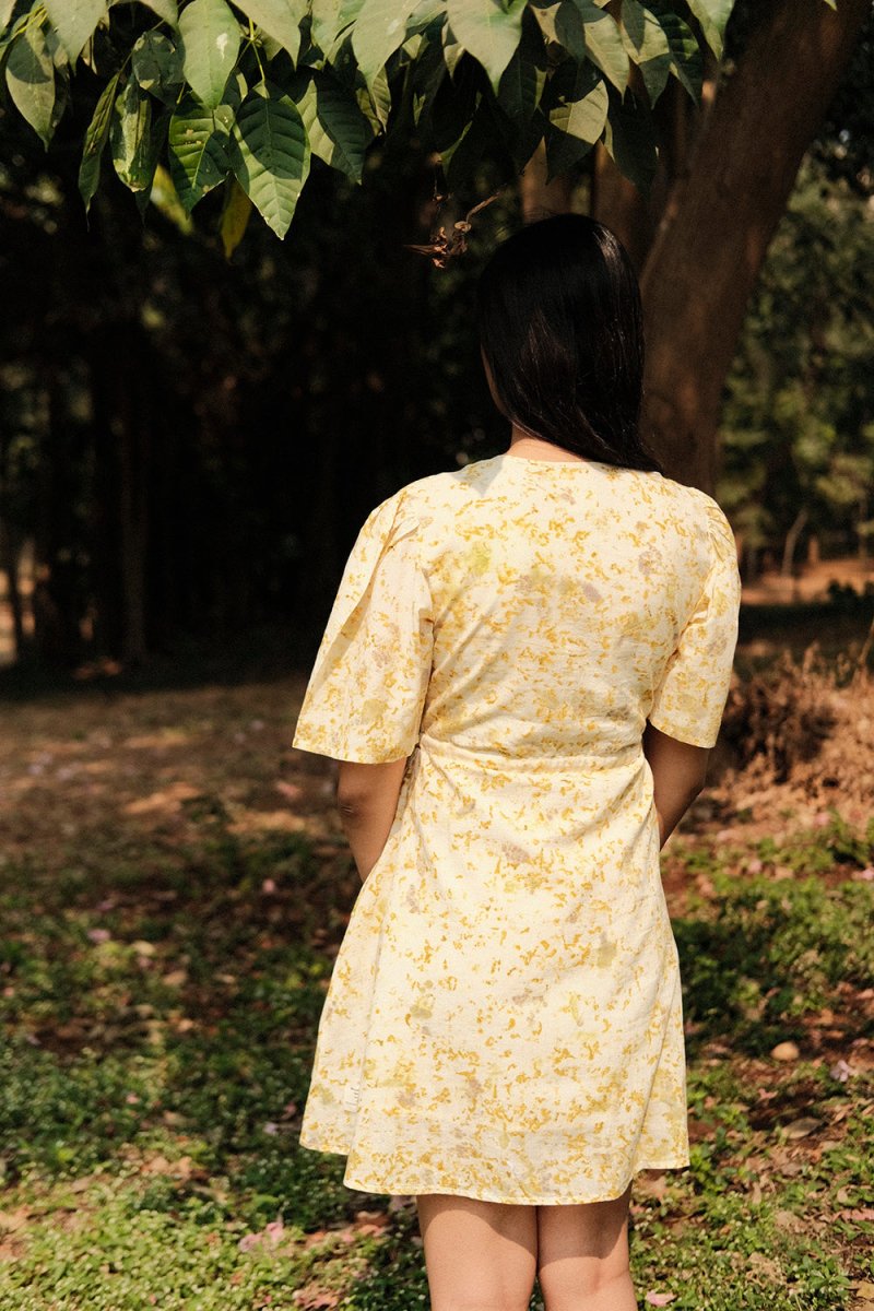 Buy Summer Rose Dress | Eco-printed with Marigolds and Roses | Shop Verified Sustainable Womens Dress on Brown Living™