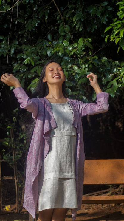 Summer Shrug | Natural Cotton | Natural dyed over coat | Eco Printed Coat | Verified Sustainable by Brown Living™