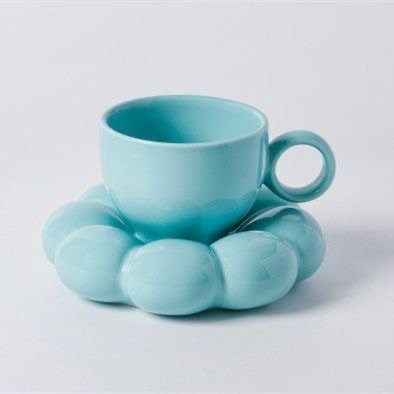 Buy Sunflower Ceramic Cups- Blue | Shop Verified Sustainable Cups & Saucers on Brown Living™